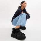 Women's Coach Christina Bootie In Signature Suede Black