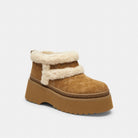 Women's Coach Christina Bootie In Signature Suede Tobacco