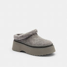 Women's Coach Cecelia Clog In Signature Suede Charcoal