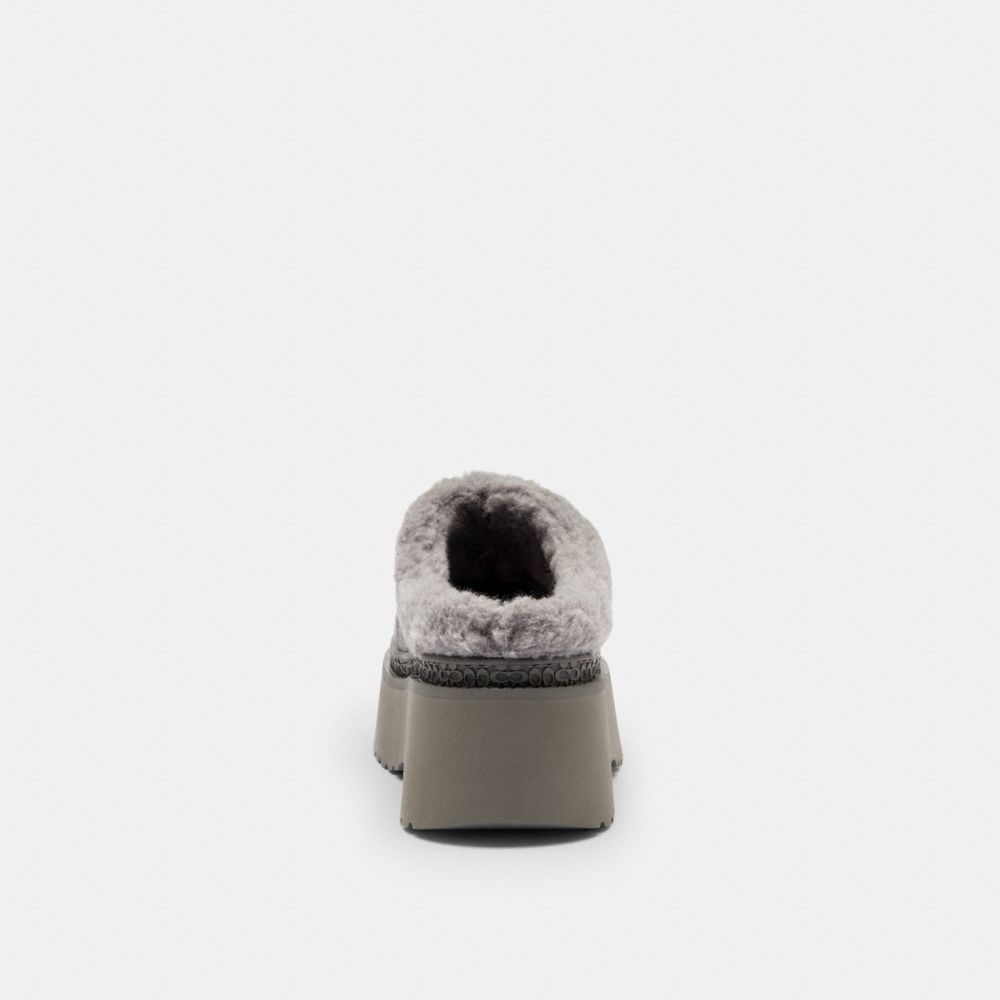 Women's Coach Cecelia Clog In Signature Suede Charcoal