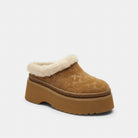 Women's Coach Cecelia Clog In Signature Suede Tobacco