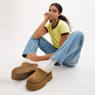 Women's Coach Cecelia Clog In Signature Suede Tobacco