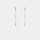 Coach Signature Bar Chain Linear Earrings Gold