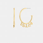 Coach Coach Charms Hoop Earrings Gold