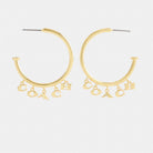 Coach Coach Charms Hoop Earrings Gold