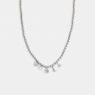 Coach Butterfly And Rexy Charm Pearl Necklace Silver Grey