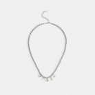 Coach Butterfly And Rexy Charm Pearl Necklace Silver Grey