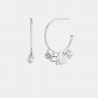 Coach Butterfly And Rexy Charm Hoop Earrings Silver