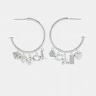 Coach Butterfly And Rexy Charm Hoop Earrings Silver