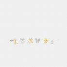 Coach Mini Butterfly And Rexy Stud Earrings Set Gold Silver