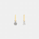 Coach Mini Tea Rose And Cherry Charm Hoop Earrings Gold Silver