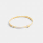 Coach Thin Enamel Signature Hinged Bangle Gold Chalk