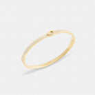Coach Thin Enamel Signature Hinged Bangle Gold Chalk