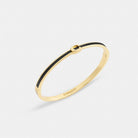 Coach Thin Enamel Signature Hinged Bangle Gold Black