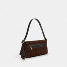 Coach Etta Small Flap Shoulder Bag In Signature Chenille Gold Truffle