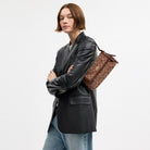Coach Etta Small Flap Shoulder Bag In Signature Chenille Gold Light Khaki Vintage Brown