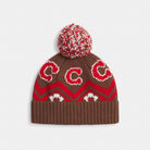 Coach Fair Isle Print Knit Beanie Sable Multi