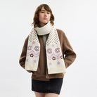 Coach Fair Isle Print Knit Muffler Chalk Multi