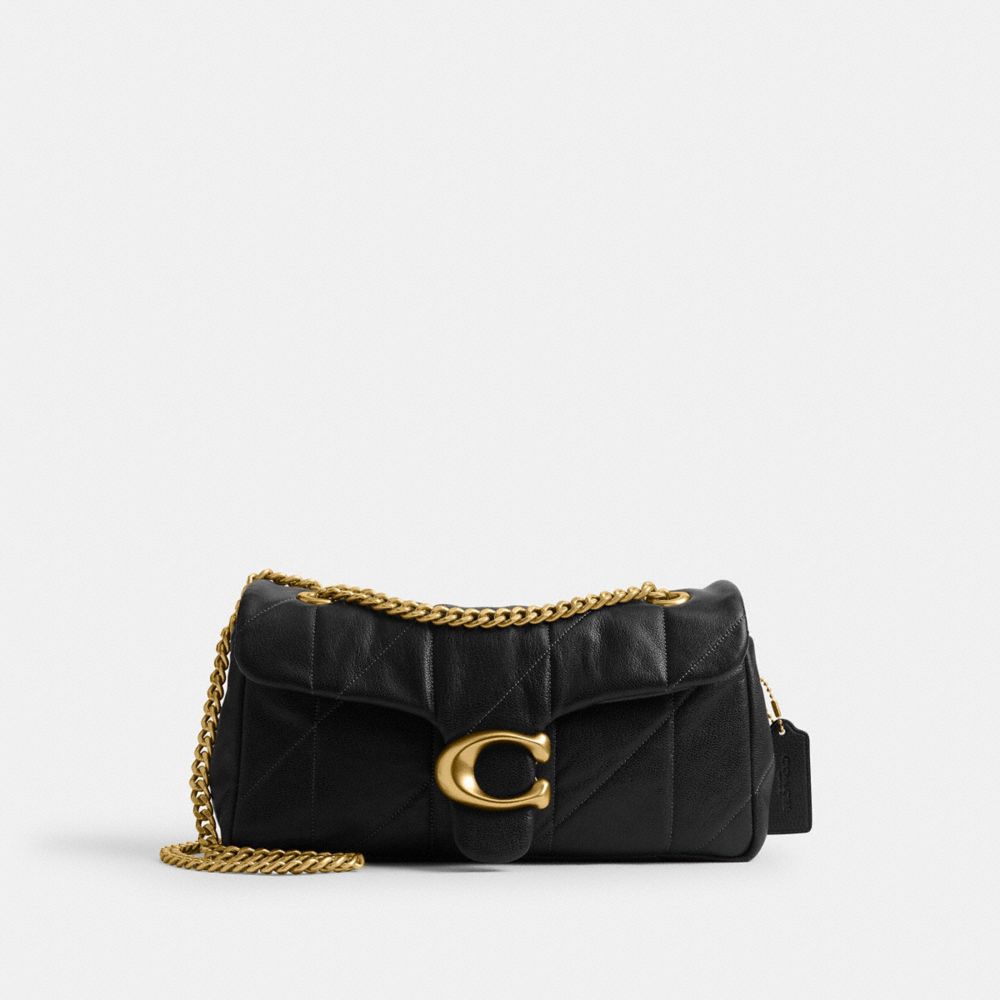 Coach Tabby Shoulder Bag 26 With Quilting Brass Black