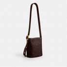 Coach Bleecker Bucket Bag 21 In Signature Canvas Brass Maple