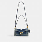 Coach Tabby Shoulder Bag 26 In Regenerative Cotton Denim Brass Dark Indigo