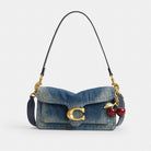 Coach Tabby Shoulder Bag 26 In Regenerative Cotton Denim Brass Dark Indigo