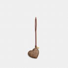 Coach Heart Puffy Bag Charm In Signature Canvas Brass Tan Caramel