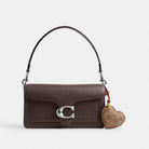 Coach Heart Puffy Bag Charm In Signature Canvas Brass Tan Caramel