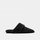 Women's Coach Sherpa Flat Mule In Signature Suede Black