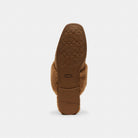 Women's Coach Sherpa Flat Mule In Signature Suede Tobacco