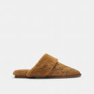 Women's Coach Sherpa Flat Mule In Signature Suede Tobacco