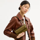 Coach Elora Top Handle Crossbody Bag Brass Muted Olive