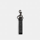 Coach Loop Bag Charm In Signature Canvas Black Signature