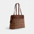Coach Easton Tote Bag In Signature Chenille Gold Light Khaki Vintage Brown