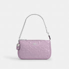 Coach Nolita 19 In Signature Leather With Heart Charm Silver Light Violet