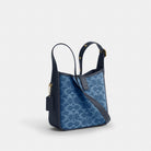 Coach Hadley Mini Crossbody Bag In Signature Denim Gold Indigo