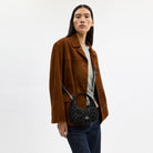 Coach Carmen Mini Crossbody Bag In Signature Denim Silver Black