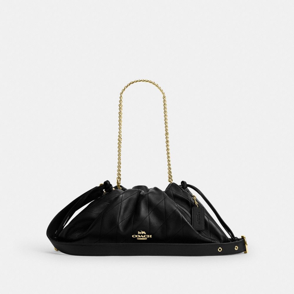 Coach Faye Large Shoulder Bag With Quilting Gold Black – Dawntown
