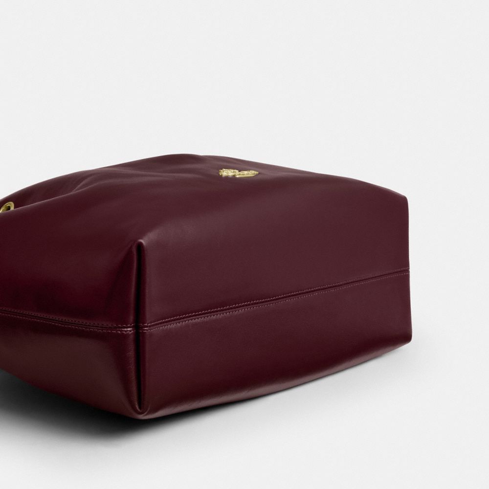 Coach Evelyn Shoulder Bag Gold Dark Wine – Dawntown