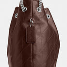 Coach Evelyn Large Shoulder Bag With Quilting Silver Maple
