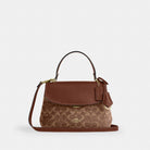 Coach Emory Top Handle Bag In Signature Chenille Gold Light Khaki Vintage Brown