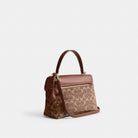 Coach Emory Top Handle Bag In Signature Chenille Gold Light Khaki Vintage Brown