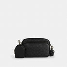 Coach Finlay Crossbody Bag In Signature Canvas Gunmetal Charcoal Black