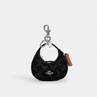 Coach Carmen Bag Charm In Signature Denim Silver Black