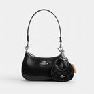 Coach Carmen Bag Charm In Signature Denim Silver Black