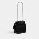 Coach Faye Mini Drawstring Bag Silver Black