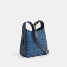 Coach Hadley Convertible Crossbody Bag In Signature Denim Gold Indigo
