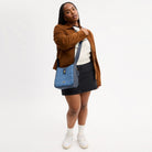 Coach Hadley Convertible Crossbody Bag In Signature Denim Gold Indigo