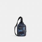 Coach Racer Sling Pack In Signature Camo Print Silver Blue Multi