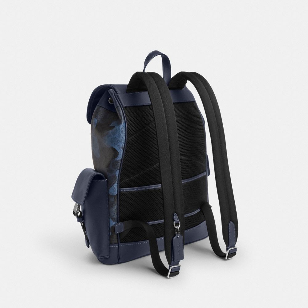Coach Clark Backpack In Signature Camo Print Silver Blue Multi – Dawntown